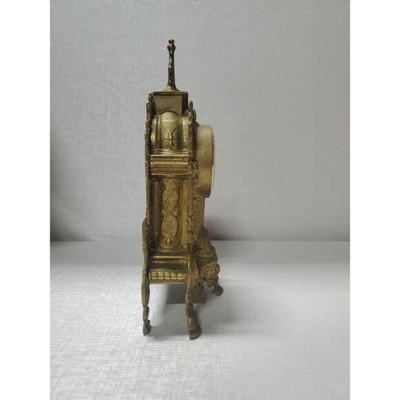 Vtg Uranio Ornate Brass Mantel Clock Italian Quartz Germany DOES WORK - Picture 4 of 9